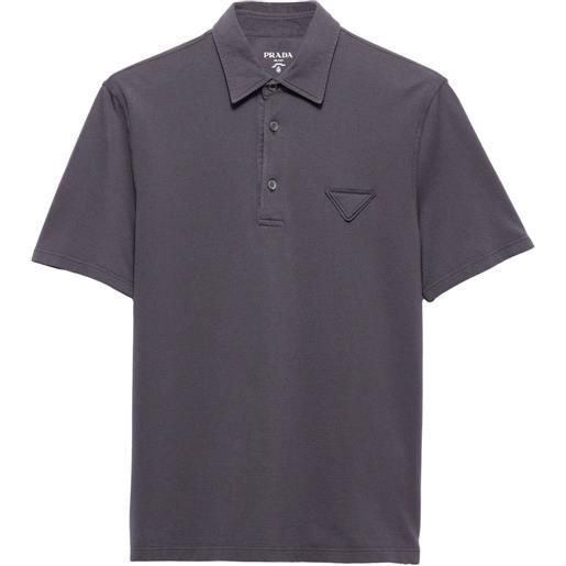 Prada polo in piqué - grigio