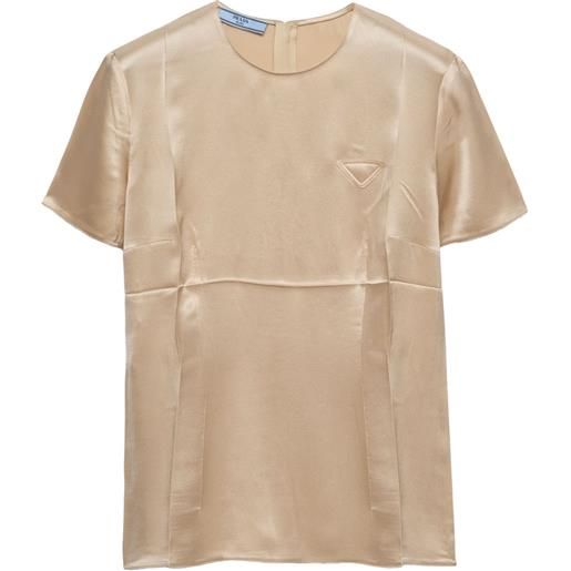 Prada top in crêpe di raso - toni neutri