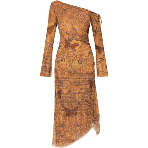 MISBHV abito midi a fantasia astratta - brown