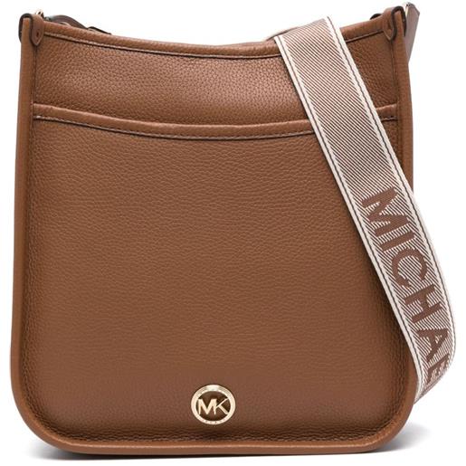 Michael Michael Kors borsa a spalla con placca logo - marrone
