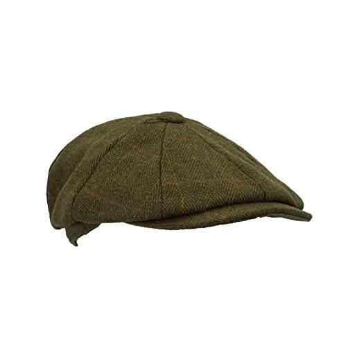 WALKER AND HAWKES - cappellino derby charlie baker boy a 8 pannelli in tweed - salvia oscura - xl (60cm)