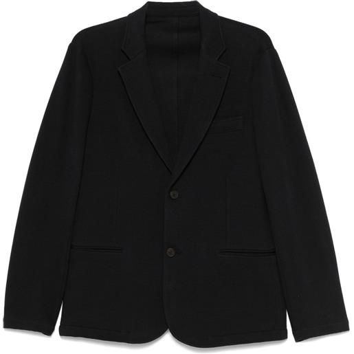 Emporio Armani blazer monopetto in jersey a nido d'ape - blu
