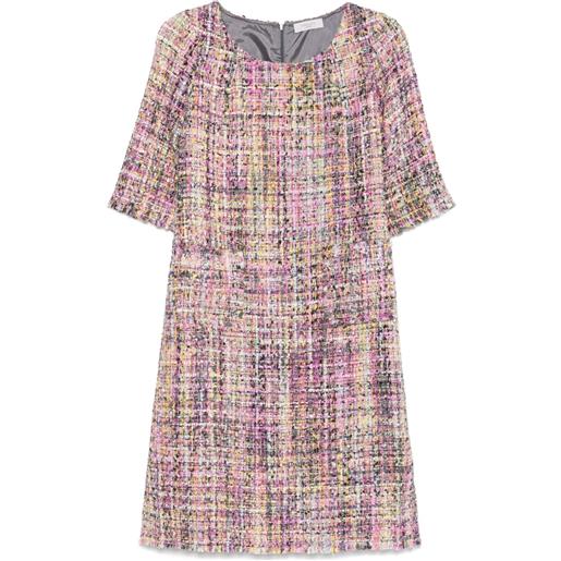 Charlott abito midi in tweed - rosa