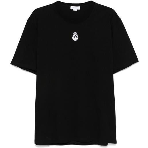 Alexander McQueen t-shirt con motivo floccato - nero