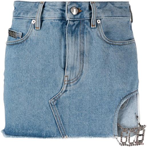 GCDS gonna denim con dettaglio cut-out - blu