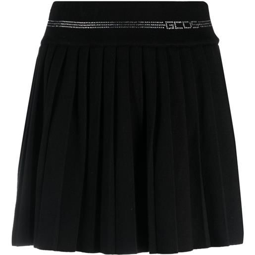 GCDS minigonna bling plissettata - nero