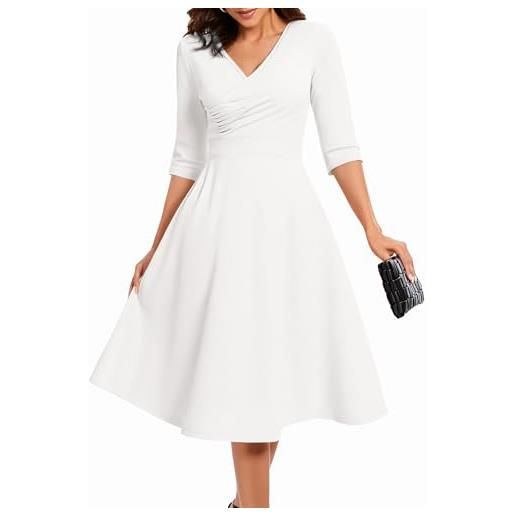 Bbonlinedress eleganti abito da sera a maniche lunghe invernale festivo con tasche party cocktail rockabilly