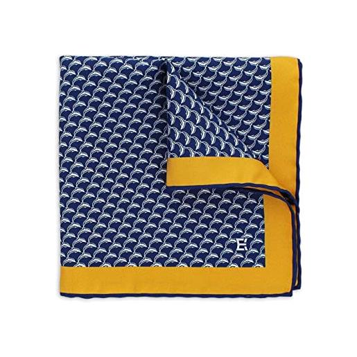 Esclusivo Italiano - fazzoletto da tasca delfino in twill di seta (blu notte)