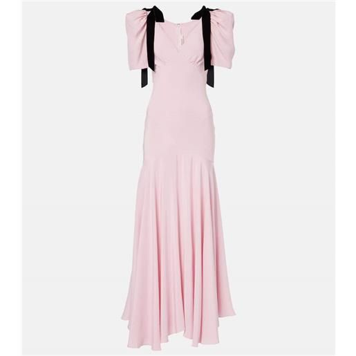 Rodarte abito lungo in crãªpe di seta con fiocco