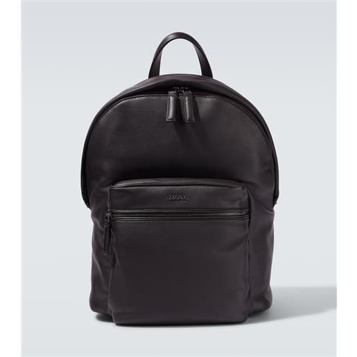 Zegna zaino secondskin hoodie in pelle