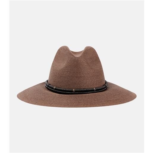 Brunello Cucinelli fedora con pelle e monili