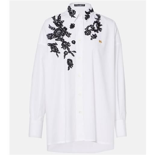 Dolce&Gabbana camicia in cotone con pizzo