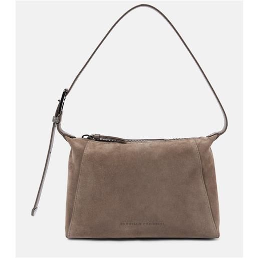 Brunello Cucinelli borsa a spalla duo small in suede