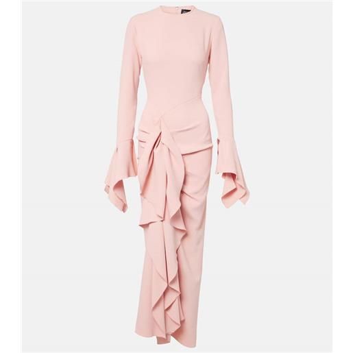 Solace London abito lungo della con ruches