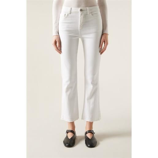 Calzedonia jeans a zampa cropped bianco