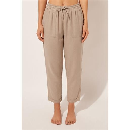 Calzedonia pantaloni lunghi lino e viscosa naturale