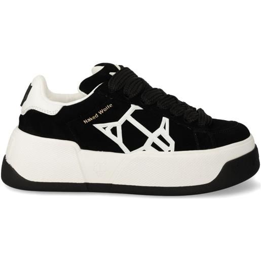 NAKED WOLFE sneakers con plateau e dettaglio a strati - nero
