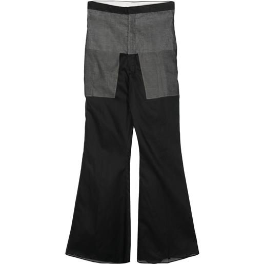 Rick Owens pantaloni a vita alta dirt bolan - nero