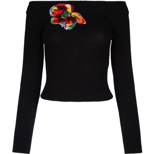 Alexander McQueen maglione con spalle scoperte - nero