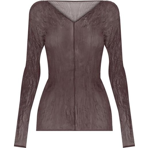 Issey Miyake top in chiffon - marrone
