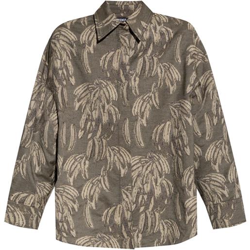 Jacquemus camicia con effetto jacquard - grigio