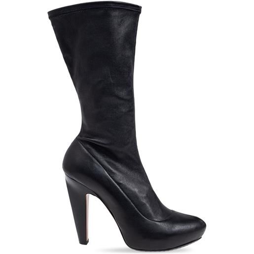 Alexander McQueen stivali con plateau 125mm - nero