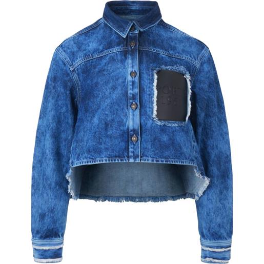 Ports 1961 gonna denim con applicazione - blu