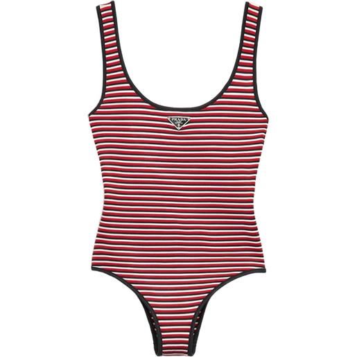 Prada costume da bagno a righe - nero