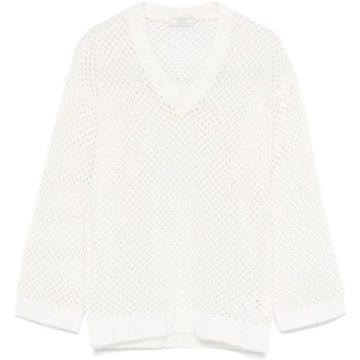 Peserico maglione in maglia traforata - bianco