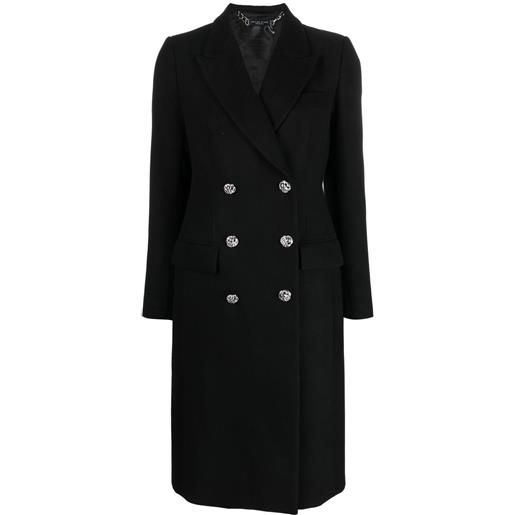 Philipp Plein cappotto midi doppiopetto - nero