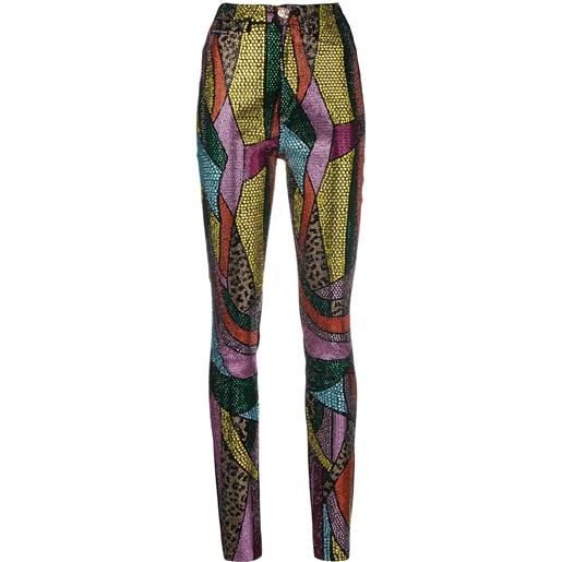 Philipp Plein jeggings rainbow patchwork - nero