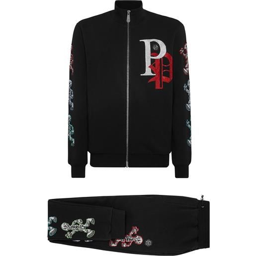 Philipp Plein tuta sportiva con applicazione - nero