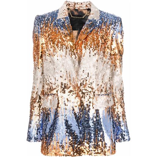 Philipp Plein blazer monopetto con paillettes - nero
