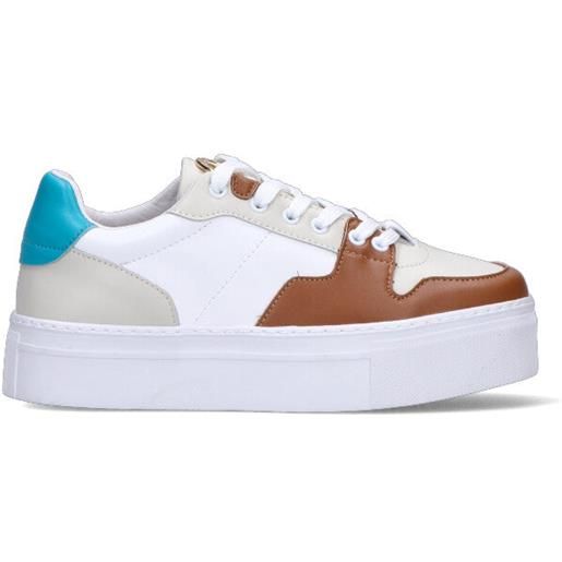 FRACOMINA sneaker donna bianca/marrone/azzurra in pelle
