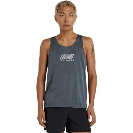 NEW BALANCE run graphic singlet canotta running uomo
