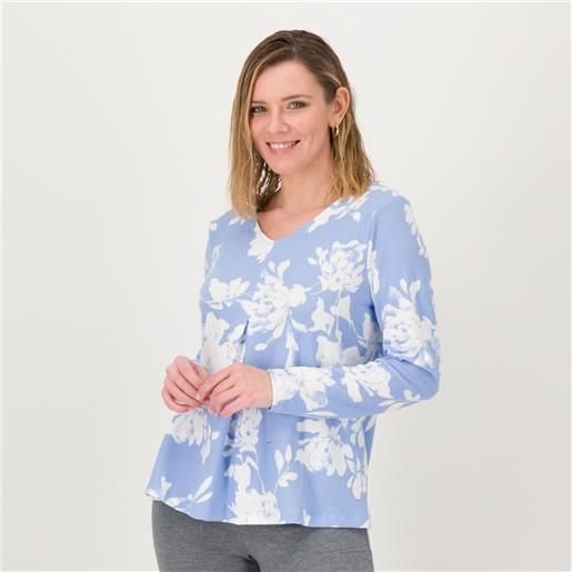 Denim & Co. denim & co maglia in jersey con motivo sfondo piega al centro