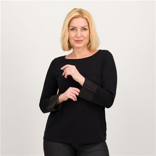 Olly Doo maglia in jersey di viscosa con inserti in voile