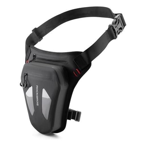 ROCKBROS marsupio moto da gamba, marsupio moto per uomo donna, marsupio da gamba impermeabile, borsa gamba moto con cinghie regolabili, adatto a motociclismo, shopping, campeggio e sport all'aperto
