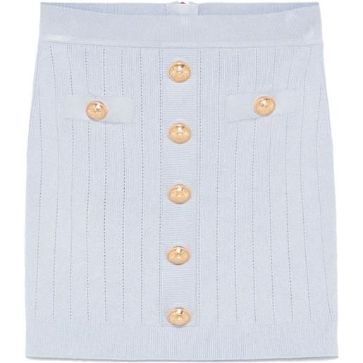 Balmain minigonna con bottoni - blu