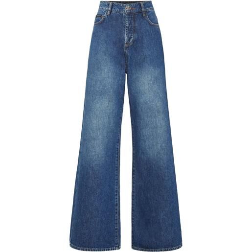 Philipp Plein jeans a gamba ampia - blu
