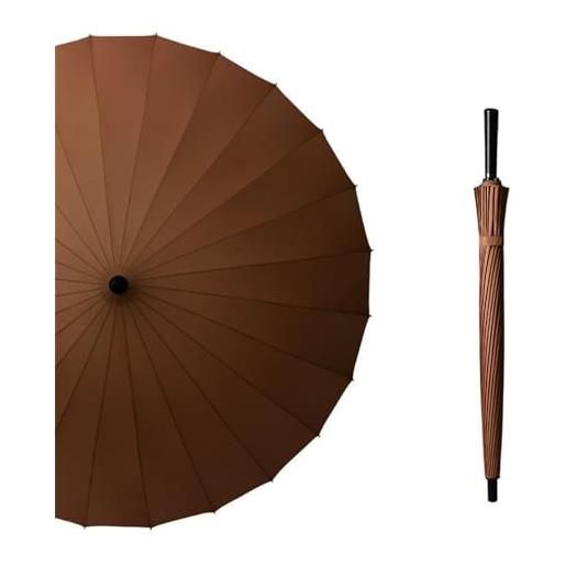 HOOLRZI ombrello da lavoro di grandi dimensioni resistente alla tempesta antivento 24 costole pesantemente antipioggia ombrello