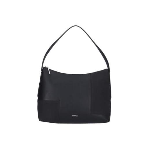 Calvin Klein contrast panel shoulder bag, black