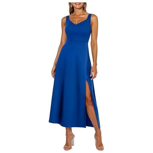 Bbonlinedress abito da donna per autunno, matrimonio, cocktail, formale, dimagrante, lungo, elegante, per abiti e abiti da sera, blu reale, xl