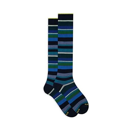 Gallo calze lunghe uomo cotone leggero biscotto righe multicolor