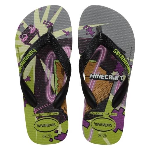 Havaianas minecraft, infradito unisex - bambini, verde (oliva), 25/26 eu
