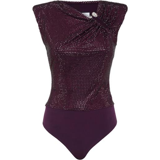 Philipp Plein body con cristalli - viola
