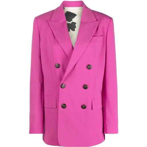 DSQUARED2 blazer doppiopetto con revers a lancia - rosa