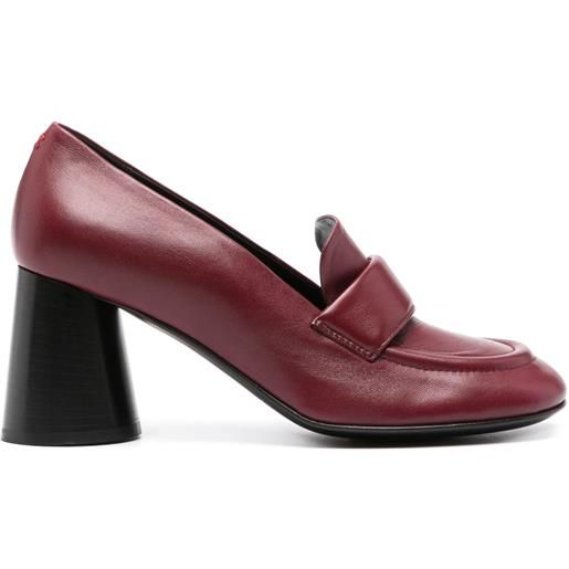 Halmanera mocassini con tacco largo 75mm - rosso