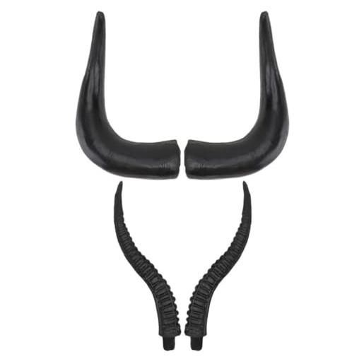 Beavorty corno di antilope di bue di plastica 2 paia di corno di simulazione di corno di halloween cosplay corna di copricapo fai da te costume corno di bue