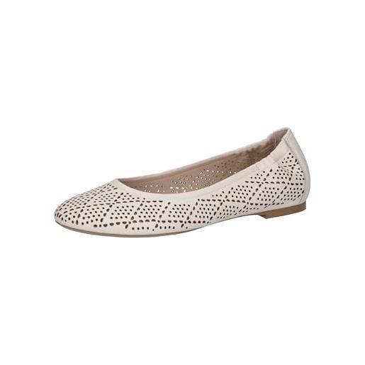 CAPRICE donna ballerine in pelle con motivo traforato, rosa (pink suede), 37,5 eu